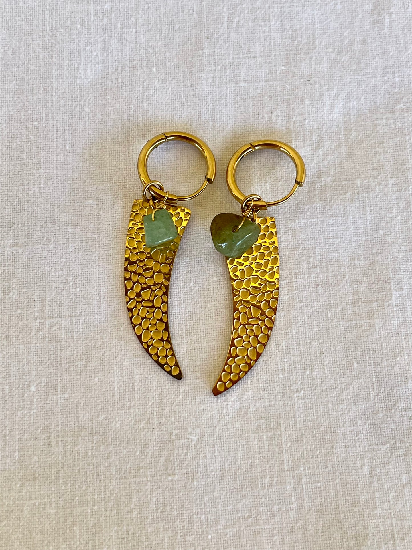 Pendientes Cuernito Verde Clarito